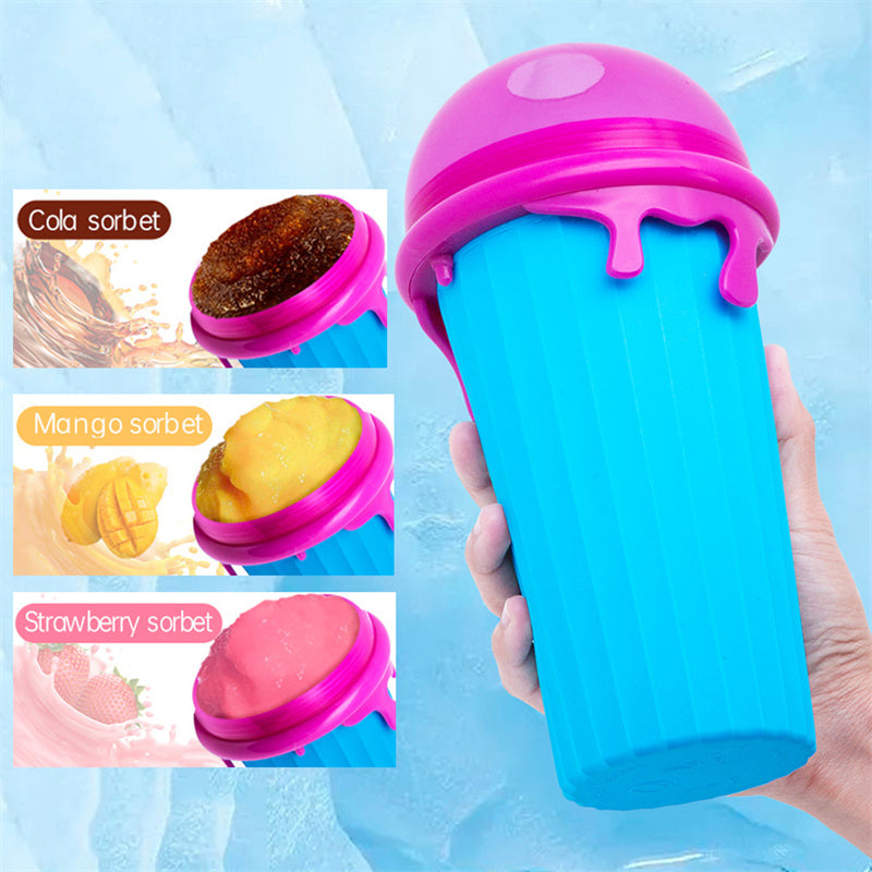 Vaso para granizados de gran capacidad de 500 ml, botella de agua de jugo casero para exprimir en verano, taza de arena para batidos congelados rápidamente, taza mágica de granizados de helado de enfriamiento rápido, aparatos de cocina
