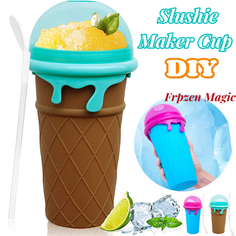Vaso para granizados de gran capacidad de 500 ml, botella de agua de jugo casero para exprimir en verano, taza de arena para batidos congelados rápidamente, taza mágica de granizados de helado de enfriamiento rápido, aparatos de cocina