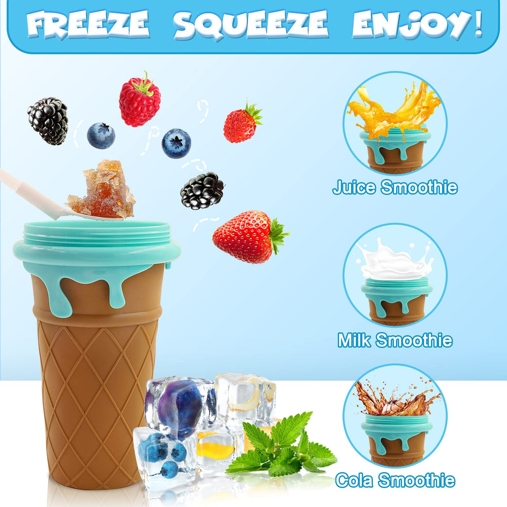 Vaso para granizados de gran capacidad de 500 ml, botella de agua de jugo casero para exprimir en verano, taza de arena para batidos congelados rápidamente, taza mágica de granizados de helado de enfriamiento rápido, aparatos de cocina