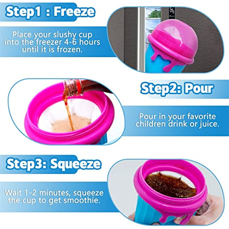 Vaso para granizados de gran capacidad de 500 ml, botella de agua de jugo casero para exprimir en verano, taza de arena para batidos congelados rápidamente, taza mágica de granizados de helado de enfriamiento rápido, aparatos de cocina